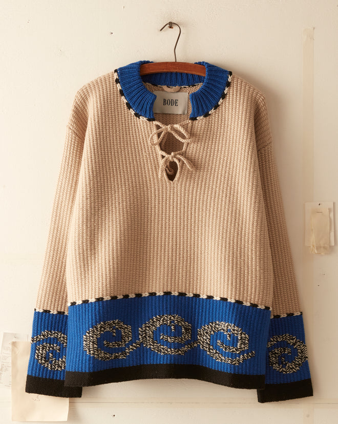 Cape Cod Cross Stitch Pullover - Tan – BODE