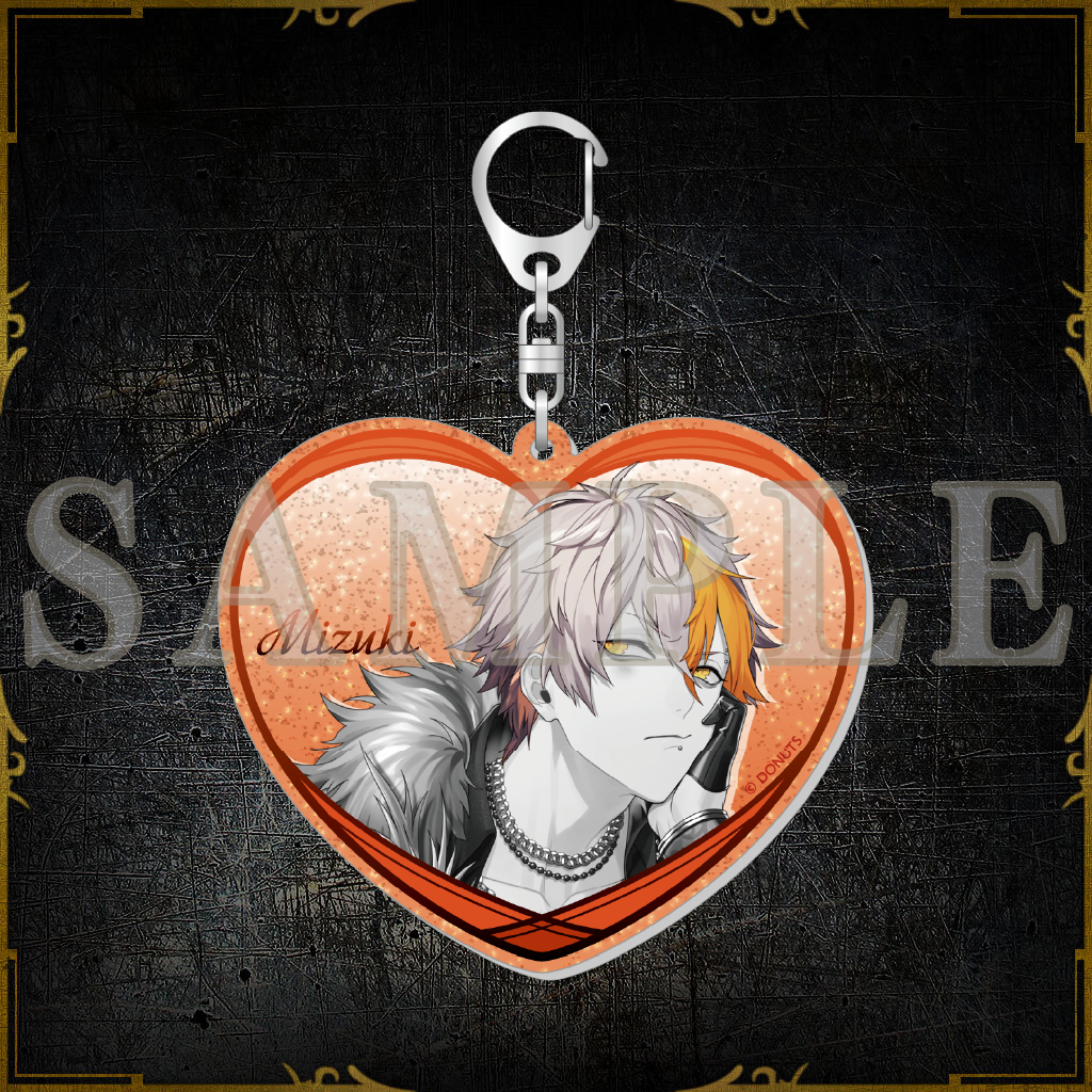 ハート型ラメキーホルダー – ブラックスター -Theater Starless