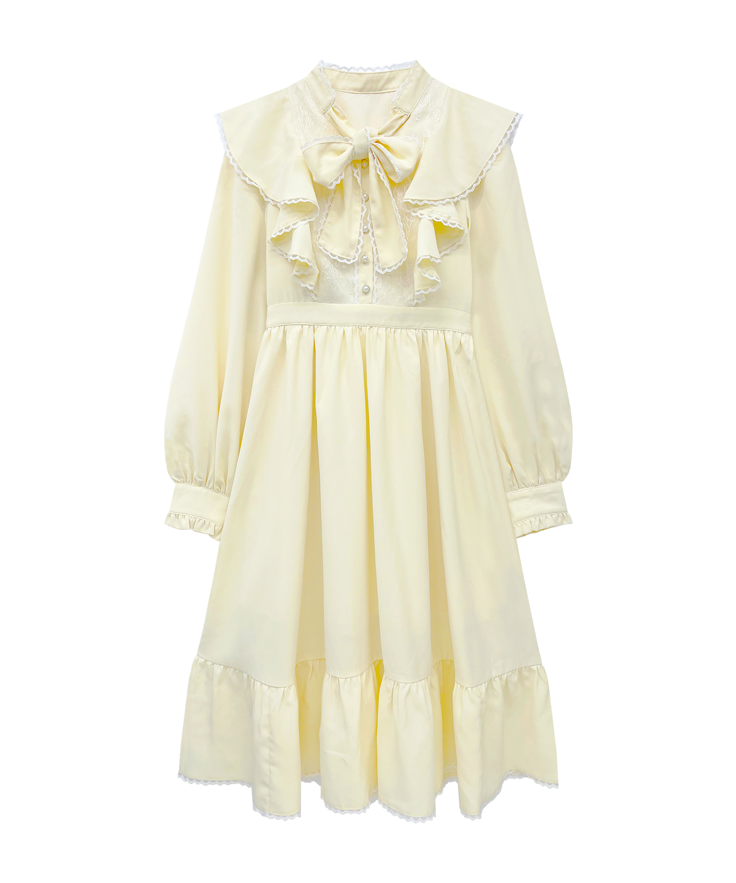 ラッフルボウタイリボンワンピース – BUNNY APARTMENT