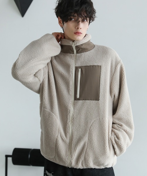 セール】フリースボアウォッシャブルスタンドネックブルゾン（ブルゾン