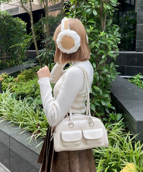 セール】ポケット付きロングハンドルバッグ［ショルダーバッグ