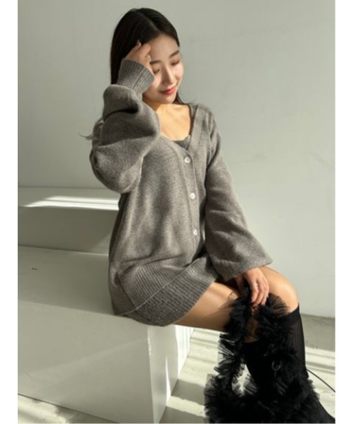 SNIDEL（スナイデル）の「ビッグカーデ&ミニニットワンピースセット