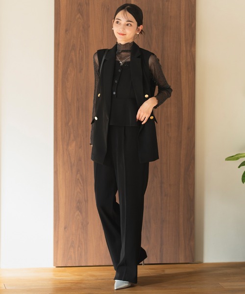 カセット服/洗える/セットアップ可】ダブルブレストジレ 単品