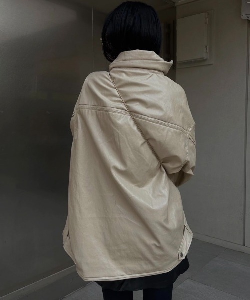 Ameri（アメリ）の「PASTING LIKE SYNTHETIC LEATHER JACKET（その他