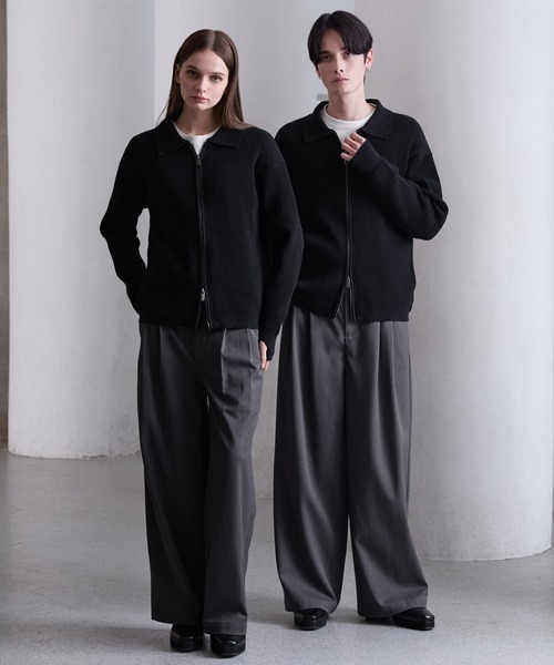 CLEL（クレイル）の「【CLEL】Minimal Collar Drivers Knit Shirt