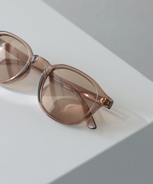 ブラウンフレームクリアサングラス《UVカット99%以上》（サングラス