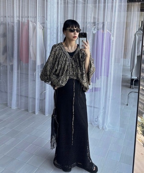 セール】INDIA PRINT TURN OVER BLOUSE（シャツ/ブラウス）｜Ameri