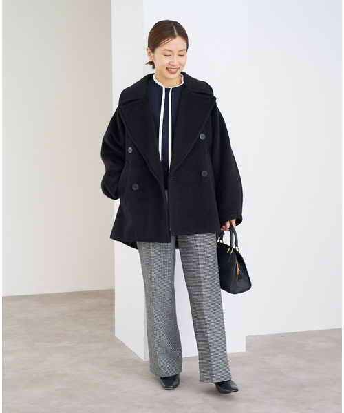 2024AW✨イエナ モヘヤミックスシャギーショートコート ブラック 36