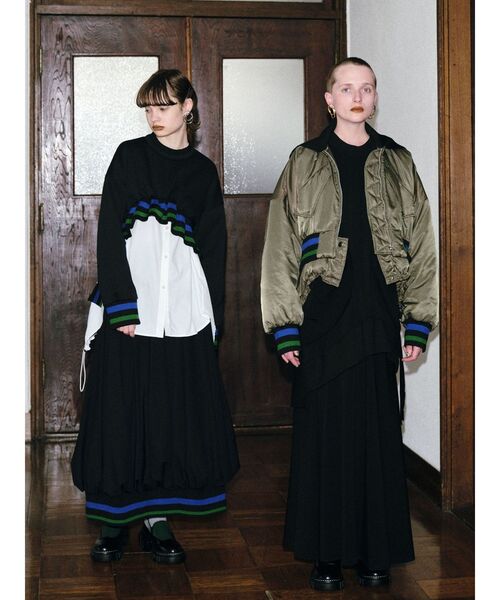 UN3D.（アンスリード）の「リブコンビショートトップ（スウェット