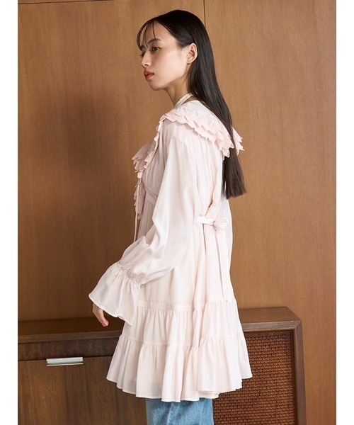 SNIDEL（スナイデル）の「コットンライクラッフルカラーチュニック