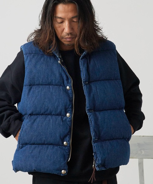 REMI RELIEF/レミレリーフ ナチュラル加工 デニムダウンベスト（ダウン