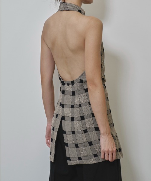 TODAYFUL（トゥデイフル）の「Halterneck Checkjacquard Tops（タンク