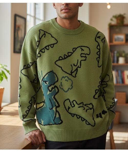 セール】恐竜柄 ニット（ニット/セーター）｜Sakka（サッカ）の