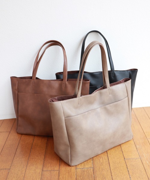 セール】合成皮革A4トートバッグ（トートバッグ）｜andme（アンドミー