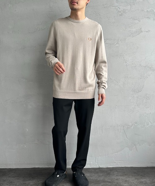 WEB限定】[FRED PERRY/フレッドペリー] ワンポイントロゴ刺繍 クルー