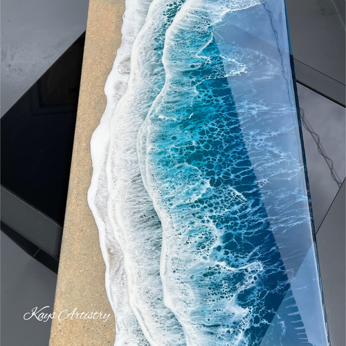 レジンアート【波のクリアパネル】大判32cm×54cm 受注制作 ウォール