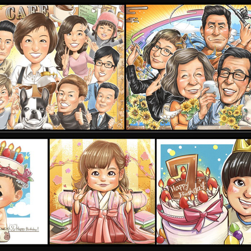 似顔絵【誕生日】オーダーメイド 漫画風 プレゼント コスプレ イラスト