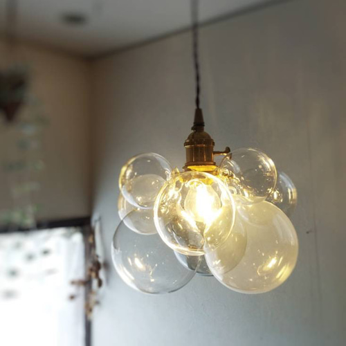 バブルガラスシャンデリアペンダントランプスモーキーブラック