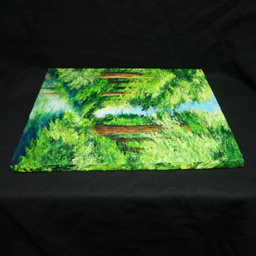 油絵 油彩 油彩画 絵 絵画 【新緑と川】F8号 絵画 HR 通販 16467073