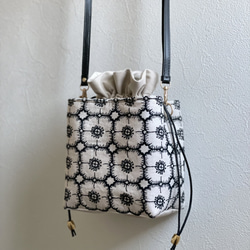 ⚮̈ミナペルホネン forest tile ライトブルー ネリオバッグ 巾着バッグ