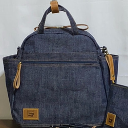 ☆ハンドメイド♪ ＊岡山デニム4way♪あおりバッグ ＊便利小物入れ