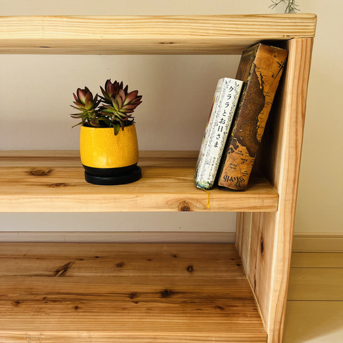 収納棚 オープンラック シェルフ 杉 無垢材家具 キッチンラック 本棚