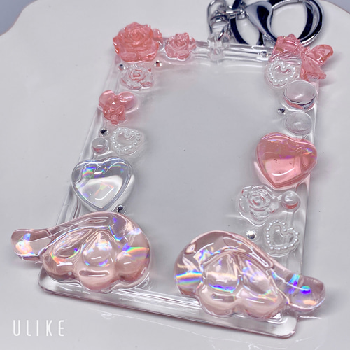 レジン トレカケース 硬質ケース デコ 推し活 B8 赤 名刺入れ・カード