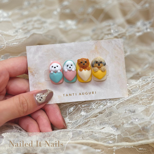 愛犬ネイル 3D 犬 飼い犬 動物 ネイル 可愛いネイル オーダーメイド