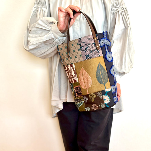 一点物 送料無料 ミナペルホネン バケツ型トートバッグ ハンドメイド