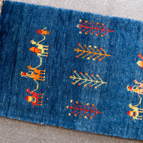 78×50cm 【ペルシャ絨毯 手織りギャッベ】アマレ族ギャッベ ギャベ