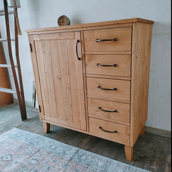 ワークデスク 作業台 引出し2杯 アンティーク テーブル90㎝ 机・デスク