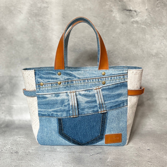 デニムリメイクバッグ＊Chez Denim シェデニム Sサイズ② トートバッグ