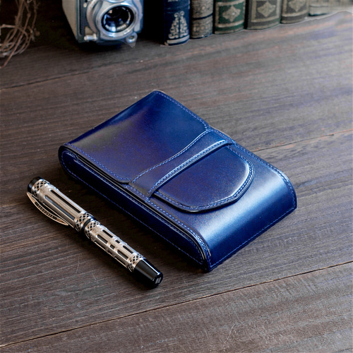 駒合わせ縫い万年筆ケース4本挿し カラーオーダー ペンケース 革小物