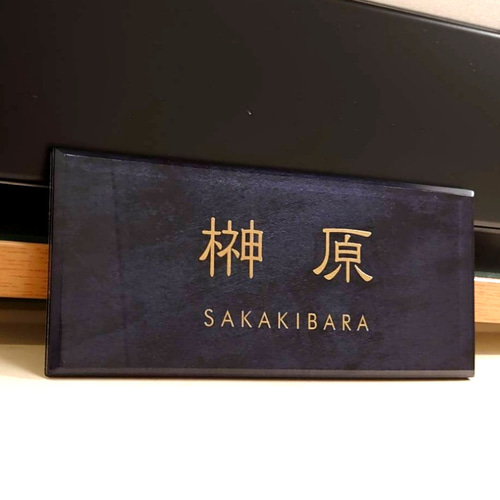 特集掲載商品】ステンレスブラック背景アクリル表札＊屋外対応＊透明4