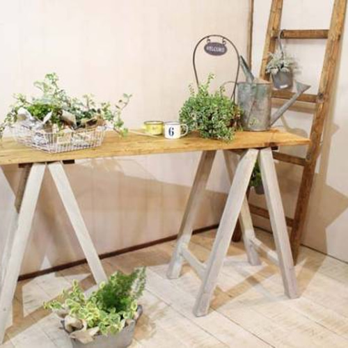 折りたたみテーブル アンティークホワイト 什器にも ダイニング