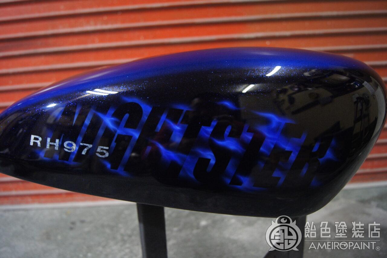 ナイトスターのエアクリーナーカバーへエアブラシとキャンディフレーク