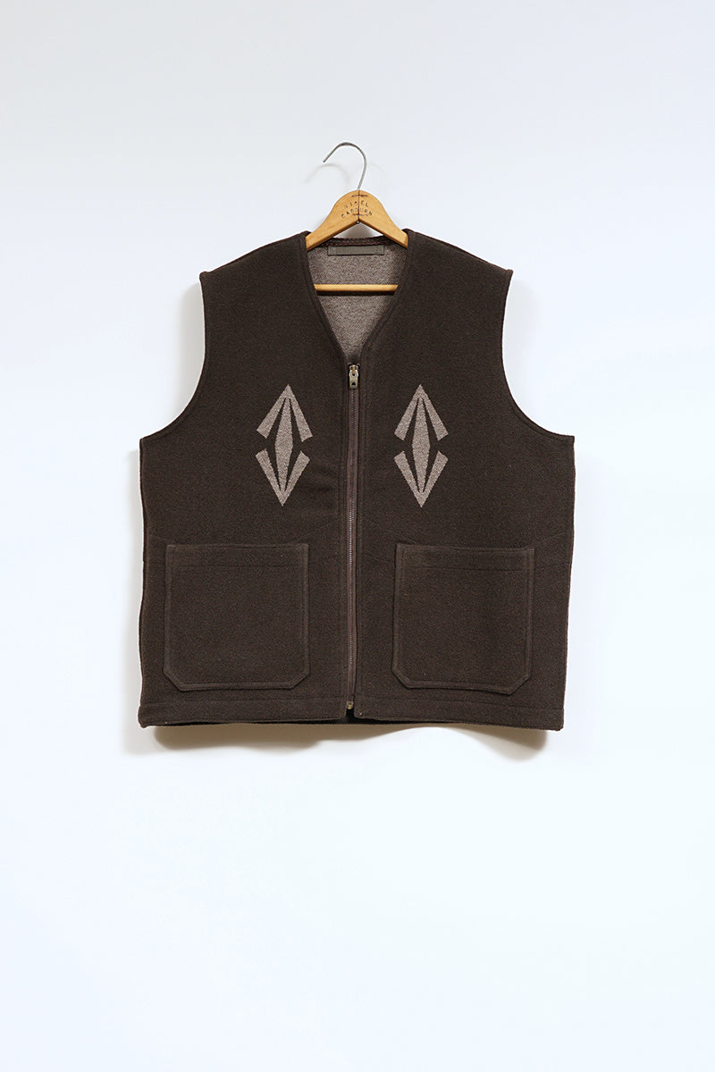 ナイジェル・ケーボン】MAN / ジップアップベスト - ラグジャカード