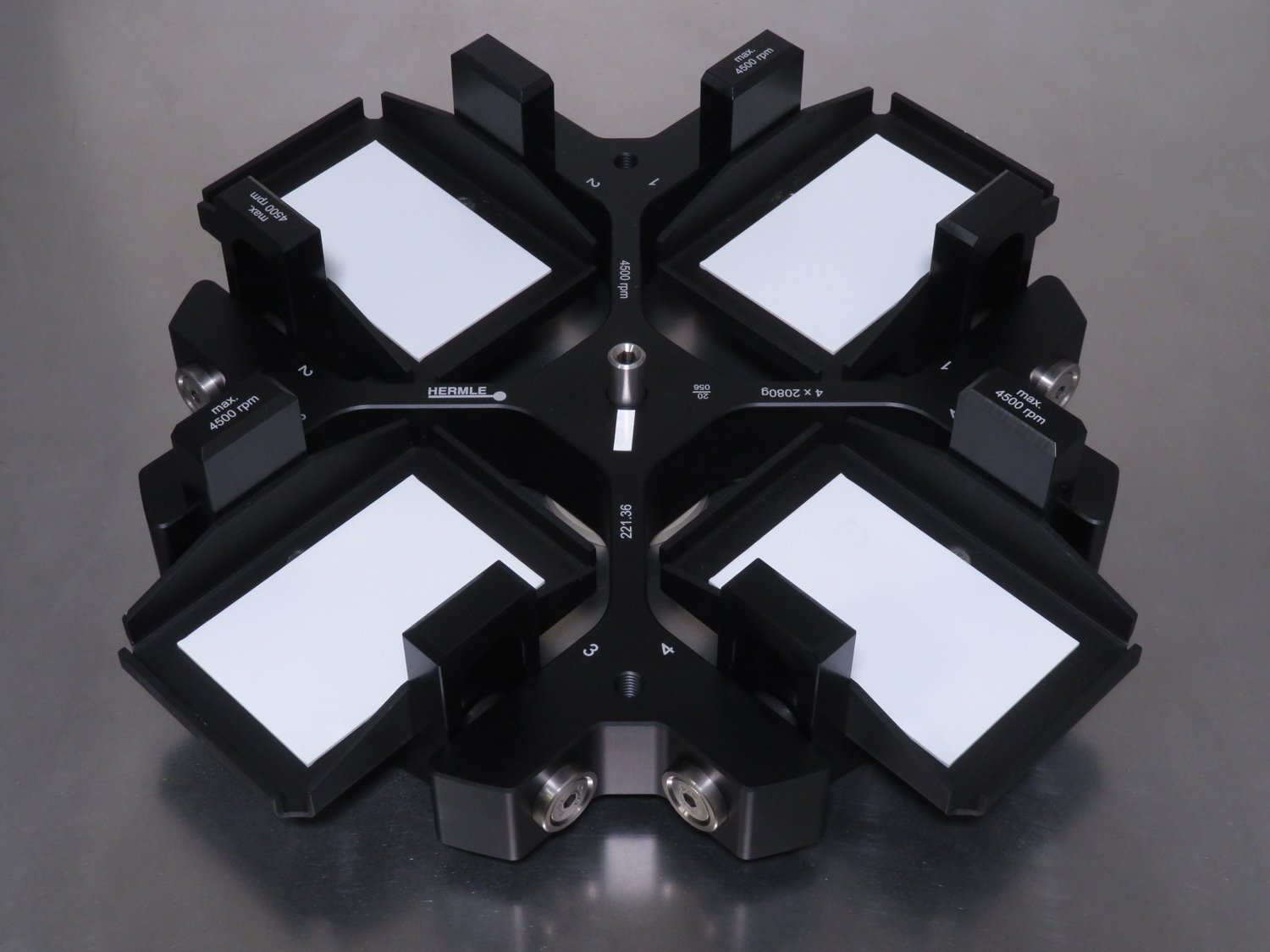 Hermle Z446 Centrifuge w/ 221.36 Swing Bucket Rotor & Microplate