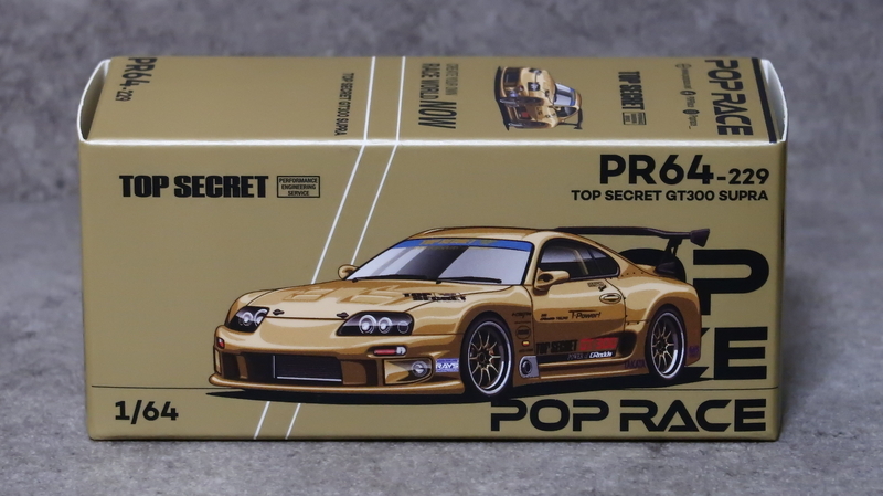 ミニカーレビュー】 POP RACE 1/64 - Top Secret GT300 Supra (Gold