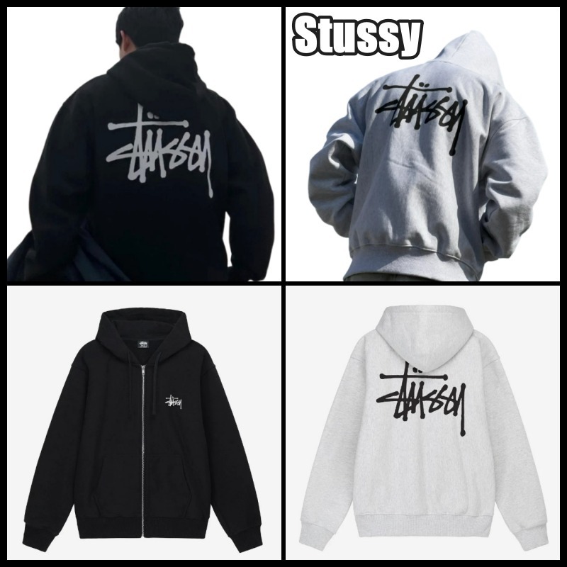 Stussy Basic Zip Hoodie ジップ ロゴ パーカー ステューシー (STUSSY
