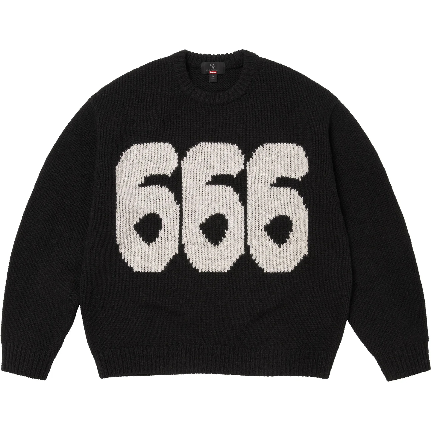 SUPREME x Y's by YOHJI YAMAMOTO】666 Sweater Black - 25FW (Supreme