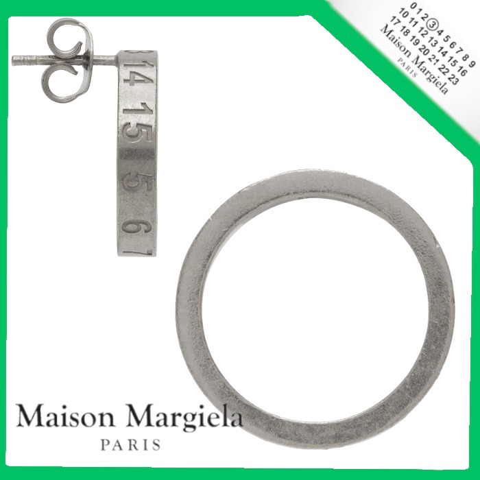 23SS【マルジェラ】Numbered シングル フープピアス シルバー (Maison