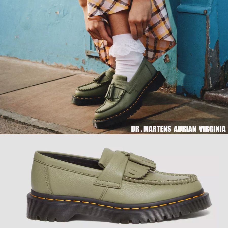 Dr Martens☆ADRIAN☆タッセル ローファー MUTED OLIVE VIRGINIA (Dr