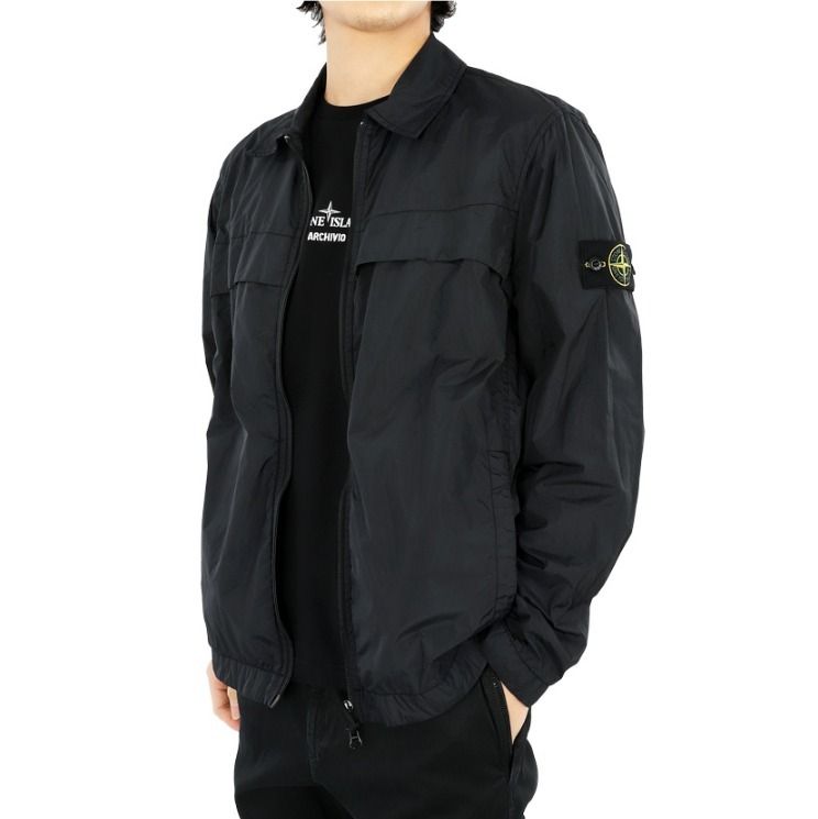 Stone Island☆GARMENT DYED CRINKLE ナイロンシャツジャケット (STONE