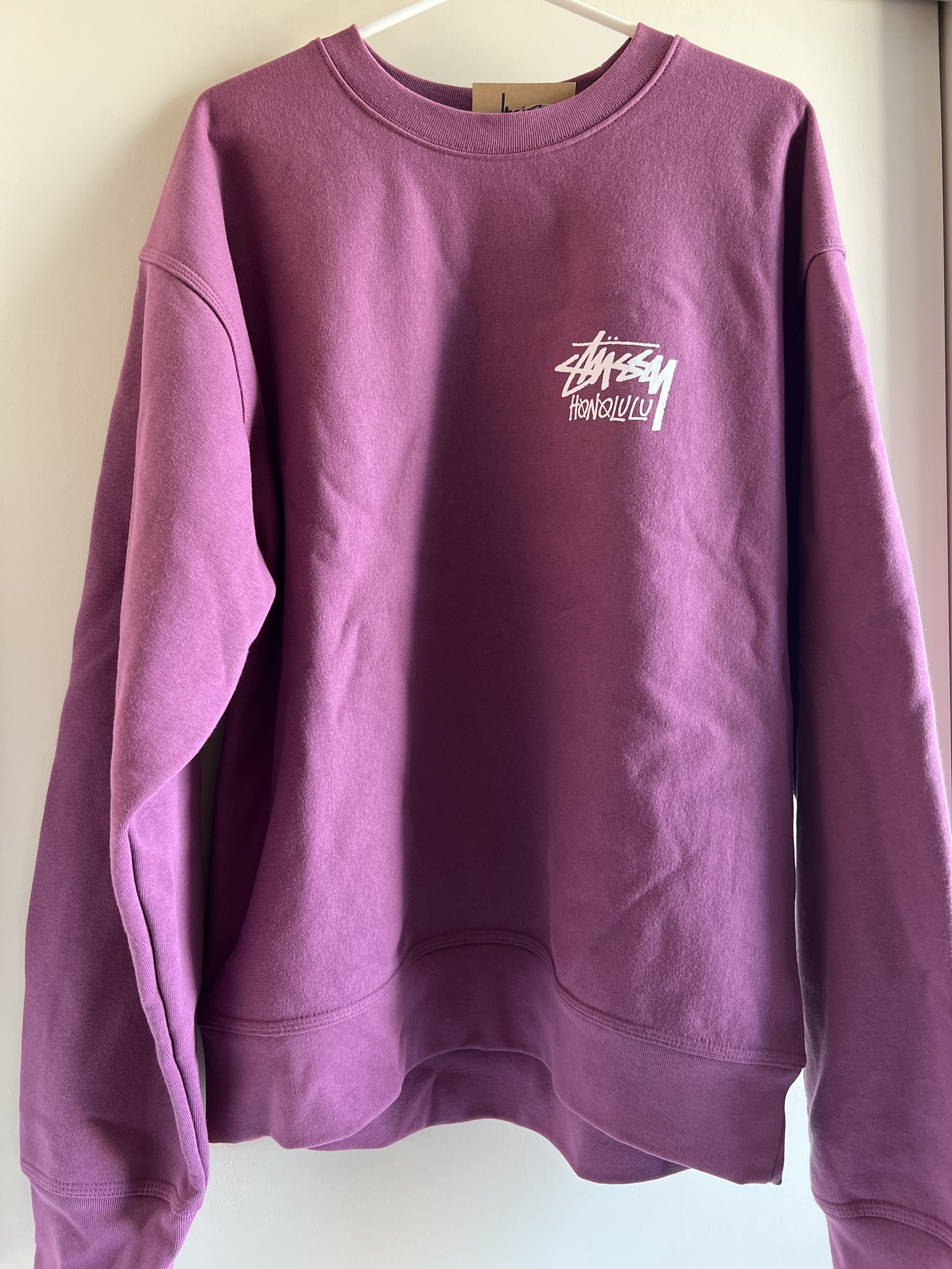 ハワイ限定☆STUSSYホノルル☆メンズ長袖スウェットトレーナー紫