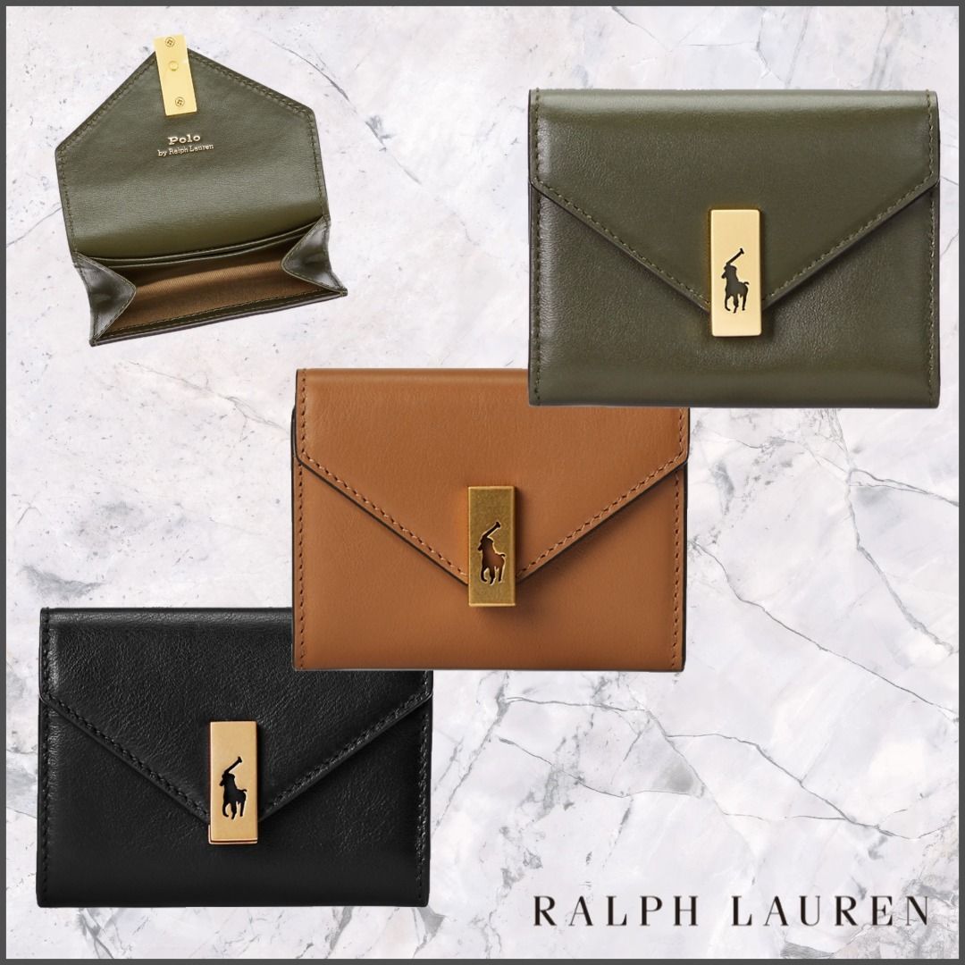 国内発送】Polo ID レザー フォールドオーバー カード ケース (POLO