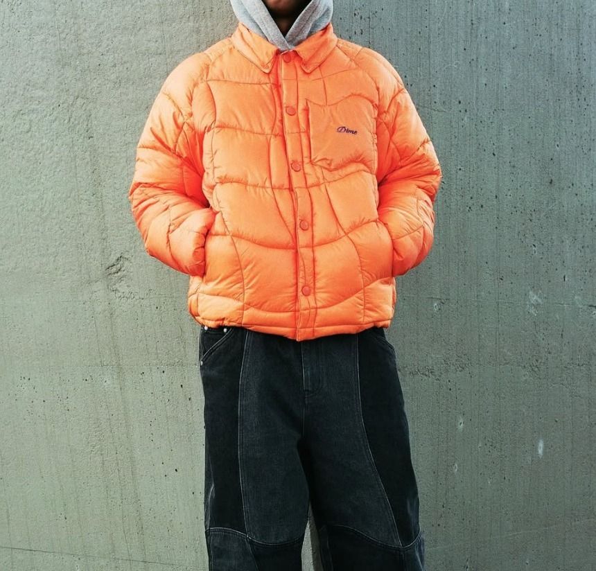 Dime ダイム MIDWEIGHT WAVE PUFFER JACKET BRIGHTオレンジ (Dime