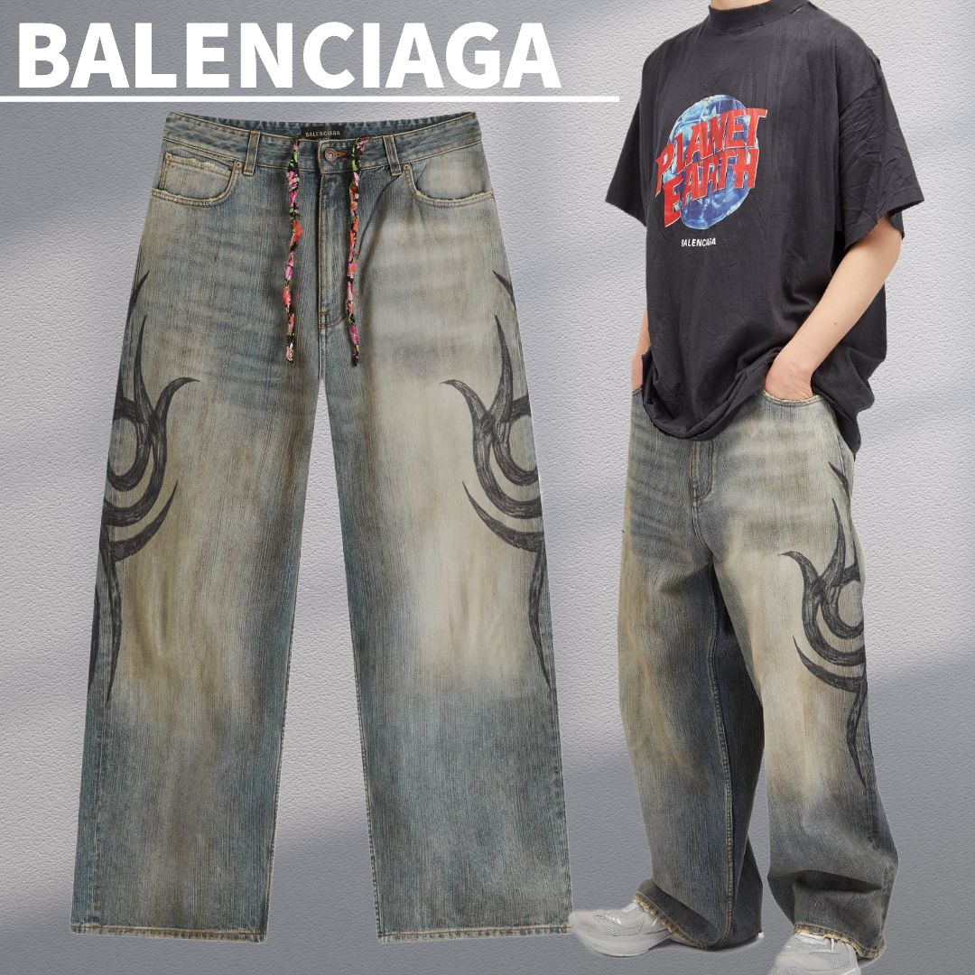 関税込【BALENCIAGA】タトゥー バギージーンズ (BALENCIAGA/デニム