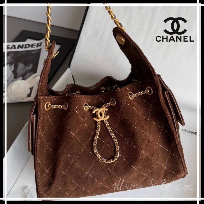 可愛いスエード×ブラウン♪【CHANEL】25 スモールハンドバッグ (CHANEL