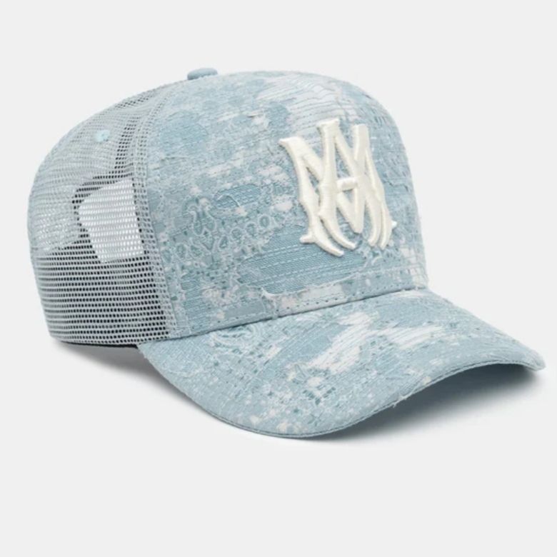 AMIRI アミリ＊ブルー Bandana Repair トラッカーキャップ (AMIRI